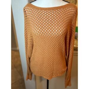 Express Open Stitch Dolman Sweater ORANGE Size M 4-10